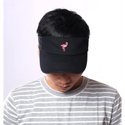 Visors Sun Visor Unisex 100% Cotton Best Visors Cap Small Embroidery Summer Cap - 2 Flamingo - CS184QRCRGK $13.14