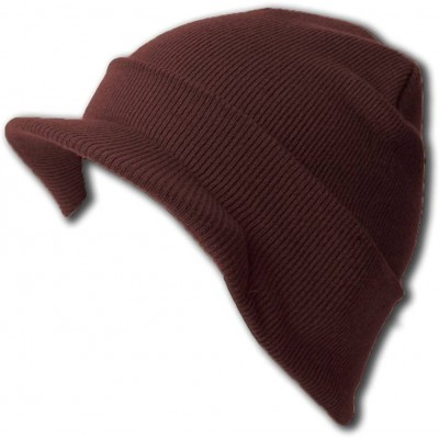 Skullies & Beanies New Cuff Brown Beanie Visor Skull Cap HAT - CA1118QQ8C1 $9.86