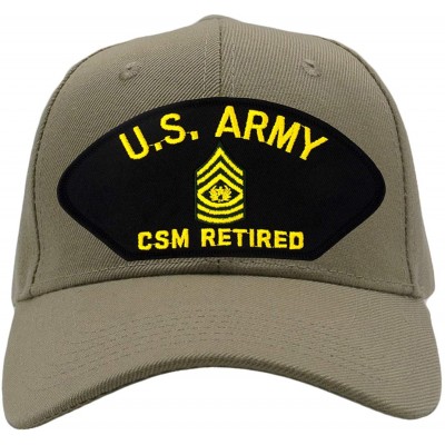 Baseball Caps US Army - CSM Retired Hat/Ballcap Adjustable One Size Fits Most - Tan/Khaki - CF18OQELIQQ $42.29