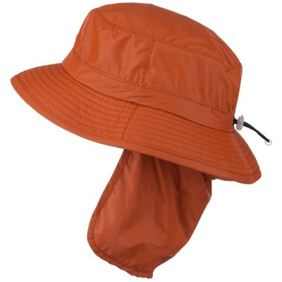 Sun Hats UPF 50+ Sun Block Bucket Flap Hat - Rust - CN11KNJMEBX $38.87