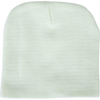 Skullies & Beanies Unisex 8" Beanie 100% Acrylic - Multiple Colors - White - CT188KM72U3 $9.13