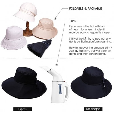 Baseball Caps Womens UPF50 Cotton Packable Sun Hats w/Chin Cord Wide Brim Stylish 54-60CM - 69038_beige - CE17YQD2UHZ $18.78