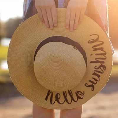 Sun Hats Womens Big Bowknot Straw Hat Floppy Foldable Roll up Beach Cap Sun Hat UPF 50+ - Ae Hello Sunshine A - Khaki - CB18T...
