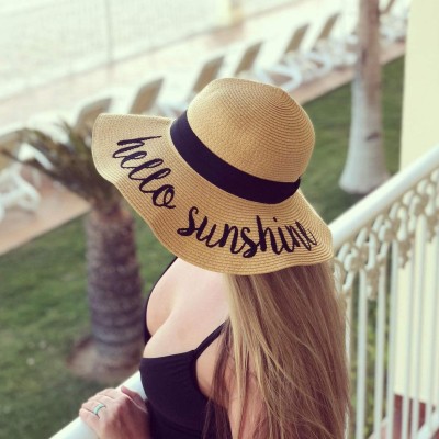 Sun Hats Womens Big Bowknot Straw Hat Floppy Foldable Roll up Beach Cap Sun Hat UPF 50+ - Ae Hello Sunshine A - Khaki - CB18T...