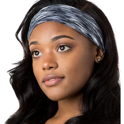 Headbands Adjustable & Stretchy Space Dye Xflex Wide Headbands for Women Girls & Teens - Grey & Teal Space Dye 2pk - CT1820G6...