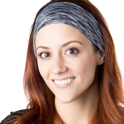 Headbands Adjustable & Stretchy Space Dye Xflex Wide Headbands for Women Girls & Teens - Grey & Teal Space Dye 2pk - CT1820G6...