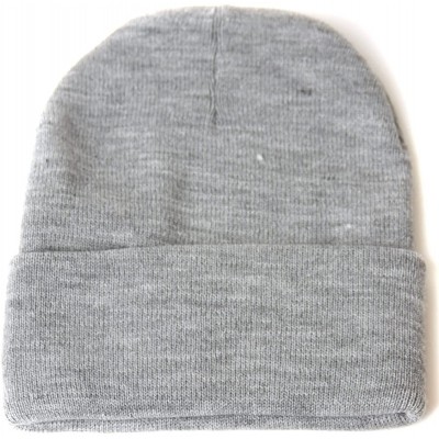 Skullies & Beanies Blank Long Cuff Beanie - Heather Grey - C6112P9TQA5 $10.17