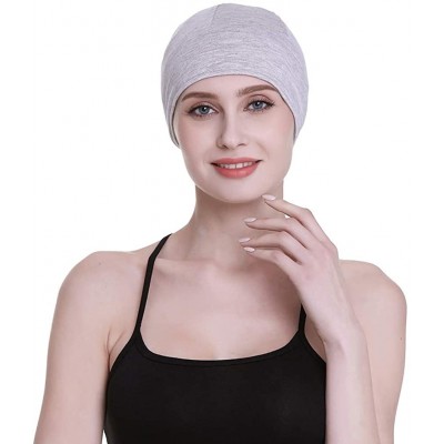 Skullies & Beanies Bamboo Sleep Cap for Hair Loss Home Head Cover for Chemo Women Bike Hard Hat Helmet Liner Cotton Beanie - ...