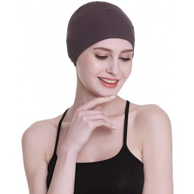 Skullies & Beanies Bamboo Sleep Cap for Hair Loss Home Head Cover for Chemo Women Bike Hard Hat Helmet Liner Cotton Beanie - ...