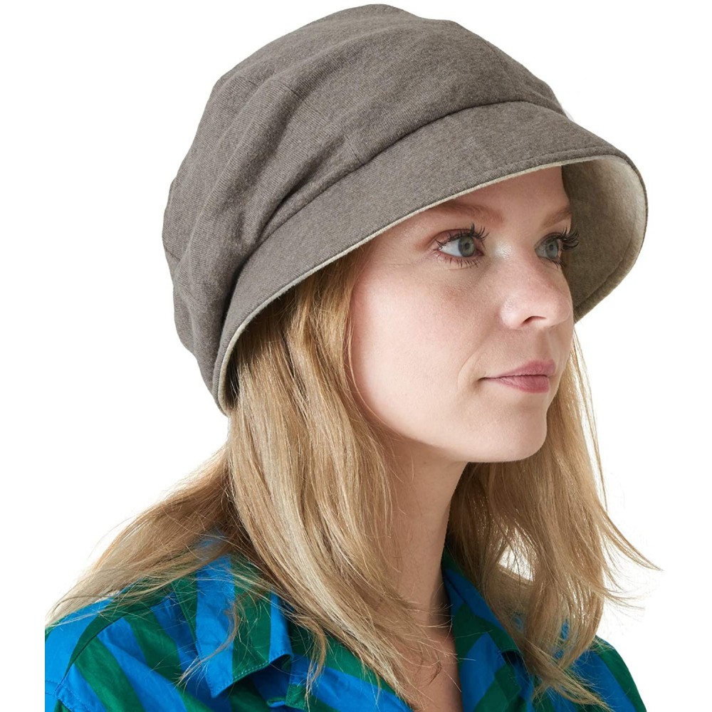 Sun Hats Casualbox - Womens Sun Hat Organic Cotton Reversible Japanese Design - Brown & Khaki - CJ11OIINW75 $18.44