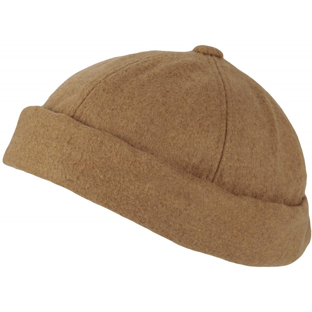 Skullies & Beanies Brimless Wool Watch Cap Docker Hat Harbour Adjustable YT51232 - Beige - CT18ZA70G0W $25.15