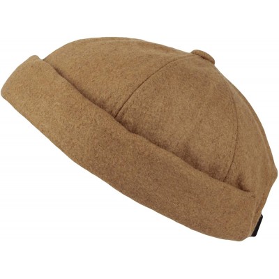 Skullies & Beanies Brimless Wool Watch Cap Docker Hat Harbour Adjustable YT51232 - Beige - CT18ZA70G0W $25.15