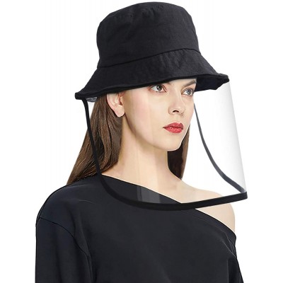 Sun Hats Baseball Cap & Bucket Hat Detachable- Fashion Sun Hat Unisex Clear Film - D-black - CH198XASRXY $15.01