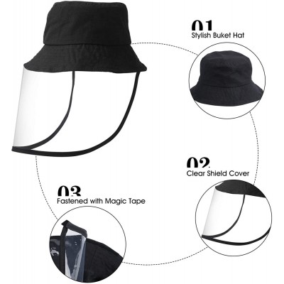 Sun Hats Baseball Cap & Bucket Hat Detachable- Fashion Sun Hat Unisex Clear Film - D-black - CH198XASRXY $15.01