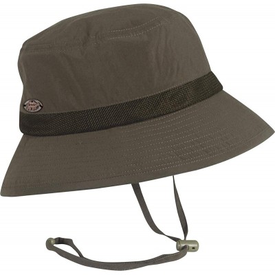 Sun Hats Breezeway Bucket Lightweight Packable Bucket Hat with Chin Cord- Brown - CC122WZLCSB $60.53