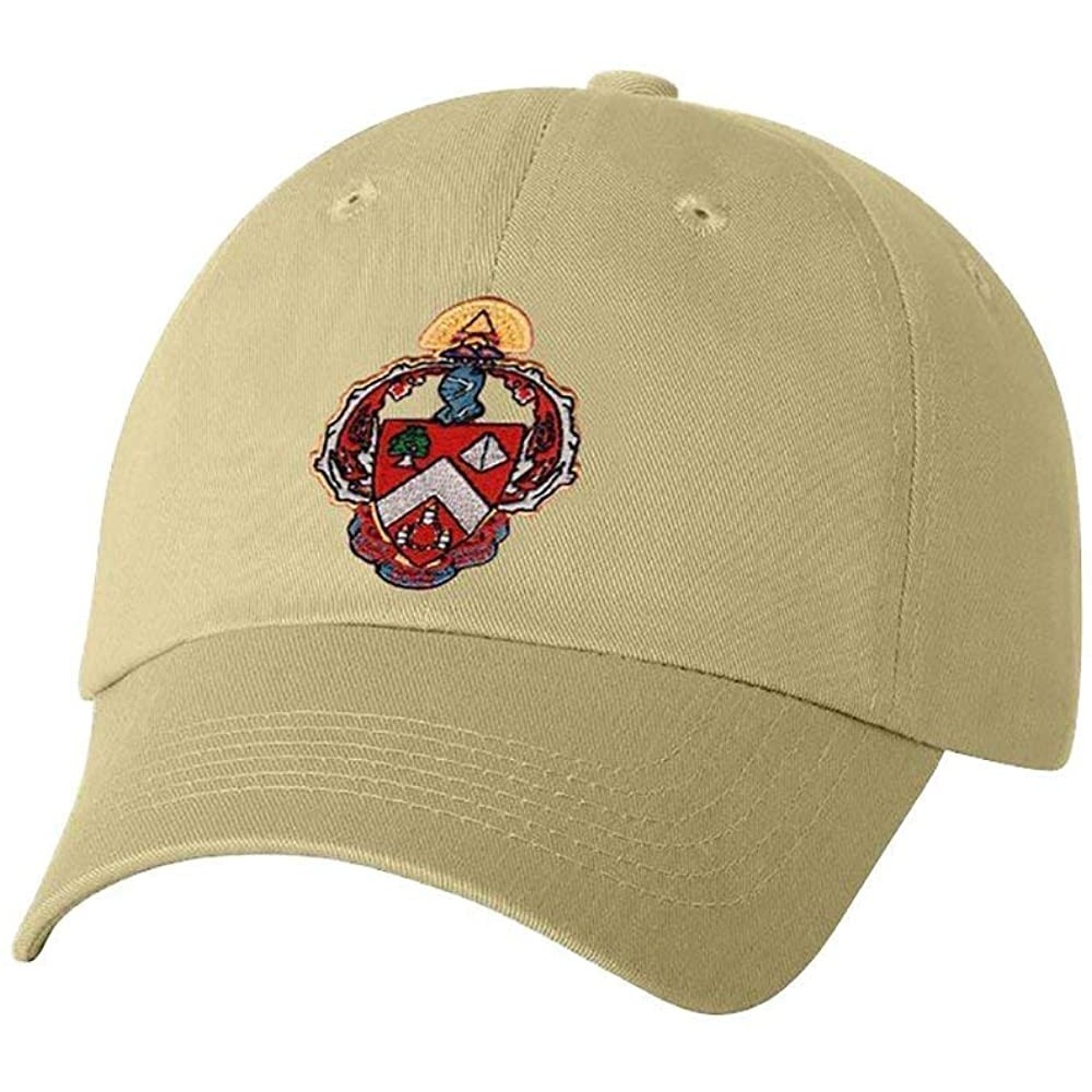 Skullies & Beanies Triangle Fraternity Emblem Hat - Khaki - CM129W9SJ5T $22.75