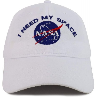 Baseball Caps NASA I Need My Space Embroidered 100% Brushed Cotton Soft Low Profile Cap - White - CP12L01O4A5 $14.50