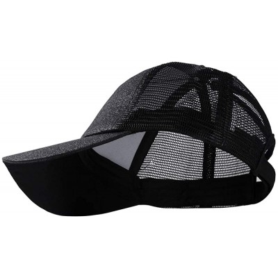 Sun Hats Ponytail Baseball Glitter Ponycaps Adjustable - CU18R3OCH5C $18.22