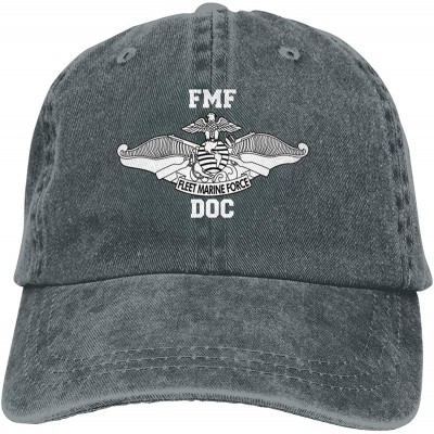 Cowboy Hats Fleet Marine Force FMF DOC Unisex Adult Denim Hats Cowboy Hat Dad Hat Driver Cap - Deep Heather - CQ197QL26KK $38.54