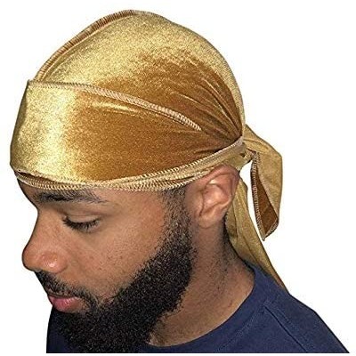 Skullies & Beanies Premium Velvet Durag with Extra Long Straps - Camel - CU18QOACLCU $9.86