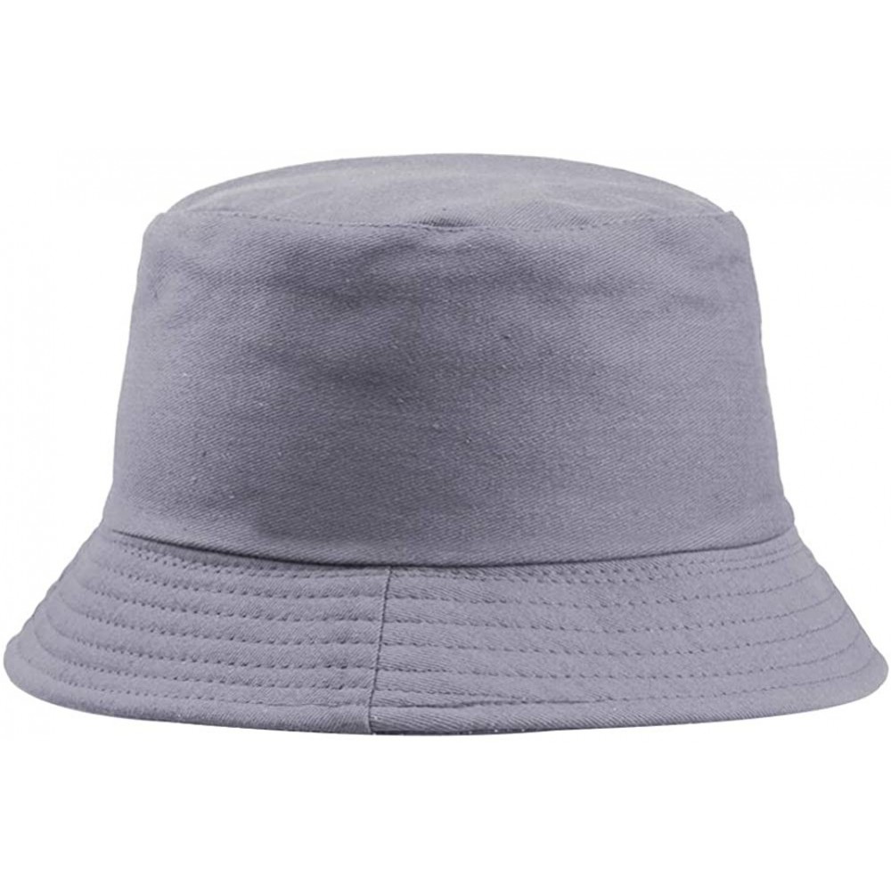 Bucket Hats Solid Color Fisherman Hat-Folding Sun Hat Outdoor Beach Travel Men Women Bucket Cap - Dark Grey - C3194OE9L29 $10.64