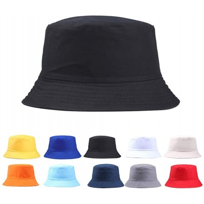 Bucket Hats Solid Color Fisherman Hat-Folding Sun Hat Outdoor Beach Travel Men Women Bucket Cap - Dark Grey - C3194OE9L29 $10.64
