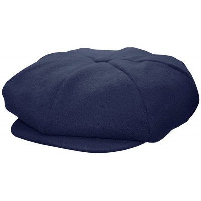 Newsboy Caps Mens Melton Wool 8 Panel Applejack Newsboy Baker Boy Cap Made in USA - Navy - CC1267ZUPKX $33.00