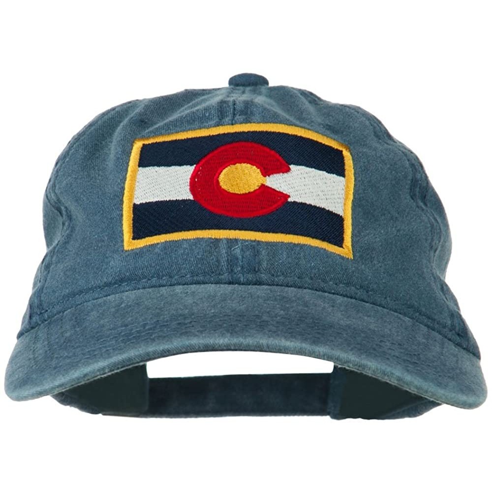Baseball Caps Colorado State Flag Embroidered Washed Buckle Cap - Blue - CO11Q3SY8MB $19.48