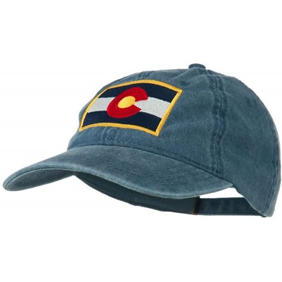 Baseball Caps Colorado State Flag Embroidered Washed Buckle Cap - Blue - CO11Q3SY8MB $19.48