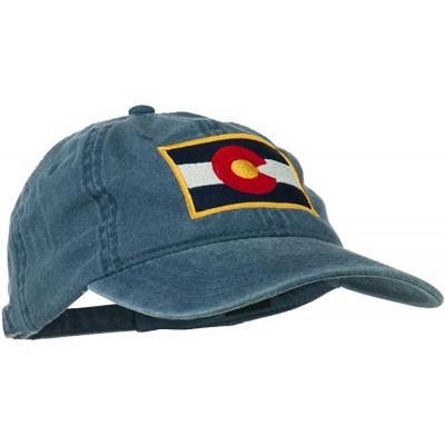 Baseball Caps Colorado State Flag Embroidered Washed Buckle Cap - Blue - CO11Q3SY8MB $19.48