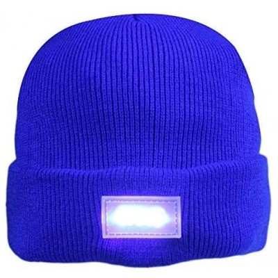 Skullies & Beanies 5 LED Knit Flash Light Beanie Hat Cap for Night Fishing Camping Handyman Working - Blue - C012NSION37 $10.42