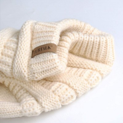Skullies & Beanies Winter Beanie for Women Fleece Lined Warm Knit Skull Slouch Beanie Hat - 05-beige - C718UR7W4TL $10.16
