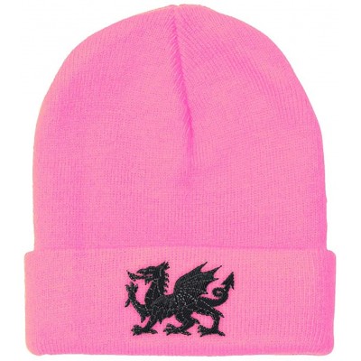 Skullies & Beanies Custom Beanie for Men & Women Black Welsh Wales Dragon Embroidery Skull Cap Hat - Soft Pink - CV18ZRARYLN ...