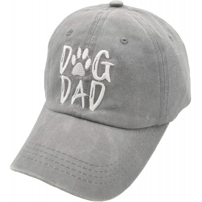 Baseball Caps Men's Dog Dad Embroidered Washed Adjustable Baseball Cap Dog Lover Hat - Dog Dad Embroidered - Gray - CJ18SWCOU...