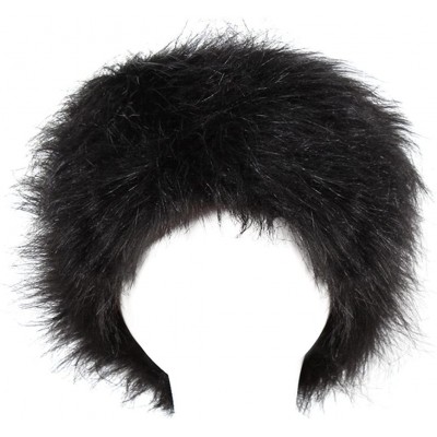 Baseball Caps Women Winter Faux Fur Hats Cossack Russian Style Hat for Ladies - Black - CX1888CZXY0 $8.57