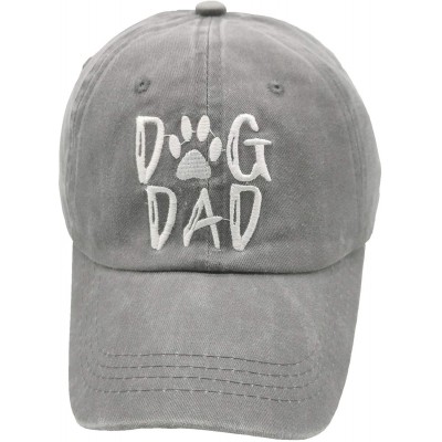 Baseball Caps Men's Dog Dad Embroidered Washed Adjustable Baseball Cap Dog Lover Hat - Dog Dad Embroidered - Gray - CJ18SWCOU...