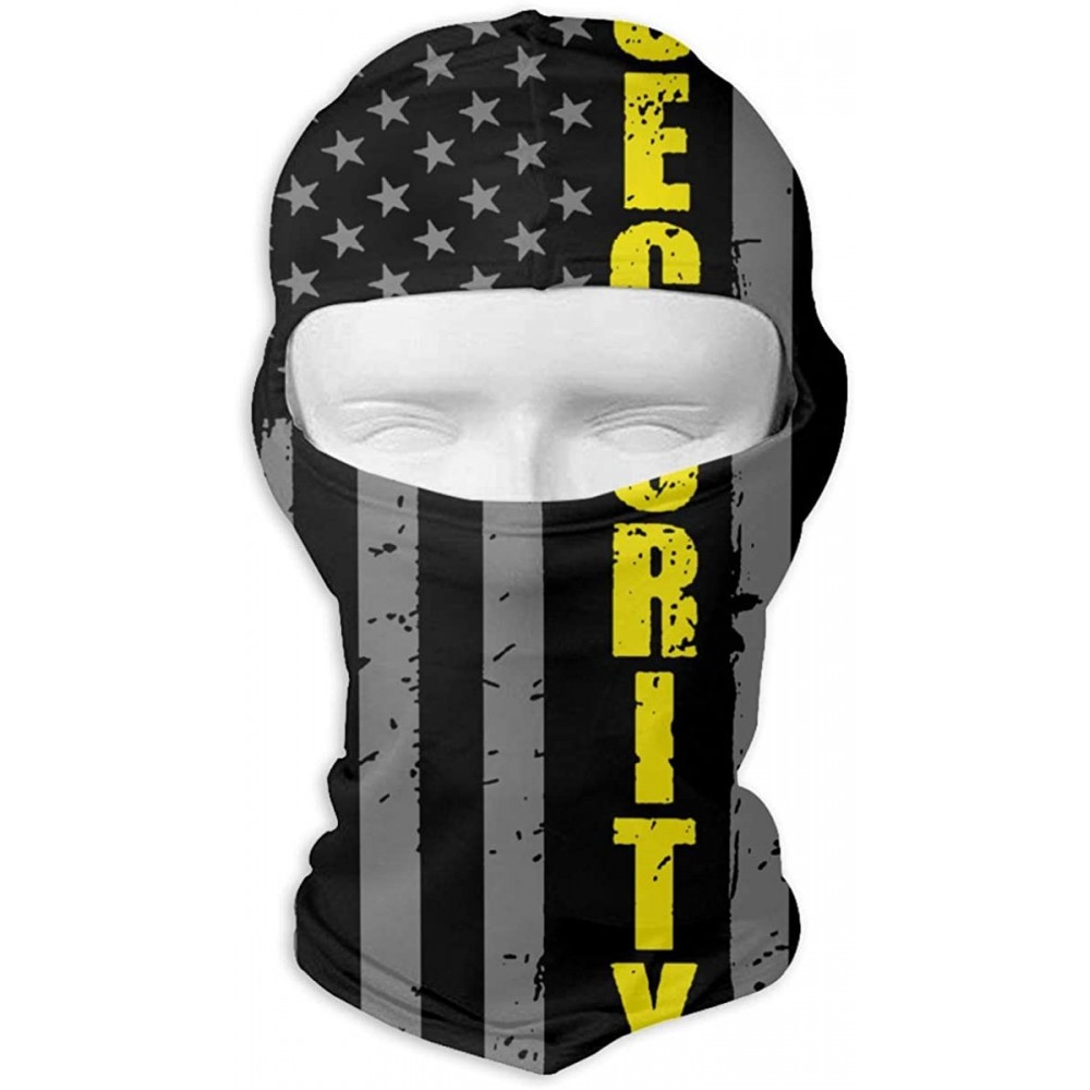 Balaclavas Security Thin Yellow Line American Flag Full Outdoor Cycling Ski Motorcycle Balaclava Mask Sunscreen Hat - Black -...