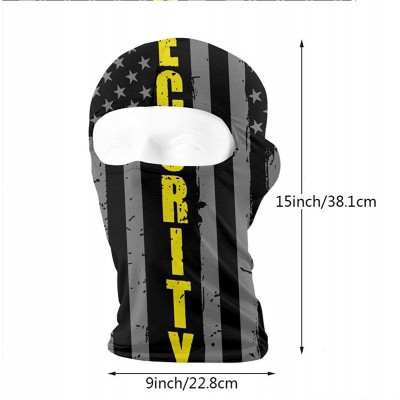 Balaclavas Security Thin Yellow Line American Flag Full Outdoor Cycling Ski Motorcycle Balaclava Mask Sunscreen Hat - Black -...