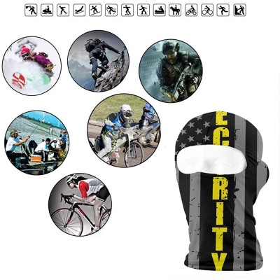 Balaclavas Security Thin Yellow Line American Flag Full Outdoor Cycling Ski Motorcycle Balaclava Mask Sunscreen Hat - Black -...