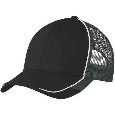 Baseball Caps Men's Colorblock Mesh Back Cap - Black/ White/ Magnet Grey - C711NGRO9XF $8.96