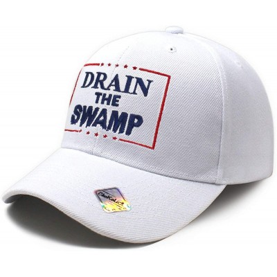 Baseball Caps Drain The Swamp Trump 2020 Campaign Rally Embroidered US Trump MAGA Hat Baseball Cap PV101 - Pv101 White - CN19...