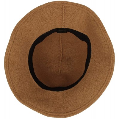 Fedoras Wool Winter Floppy Wide Brim Womens Bowler Fodora Hat DWB1103 - Brown - CB18KH6DEK3 $29.36