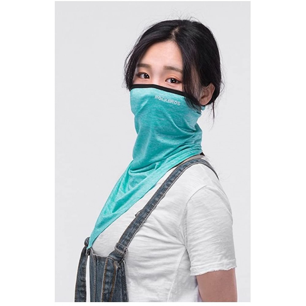 Balaclavas ROCKBROS UV Protection UPF50+ Half Face Mask for Outdoor Sports - Blue - C218E7RM735 $11.61