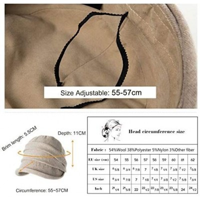 Newsboy Caps 2019 New Womens Visor Beret Newsboy Hat Cap for Ladies Merino Wool - 00757_khaki - CC12F86M7ET $15.92