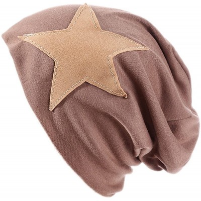 Skullies & Beanies Men's Big stars Winter Skull Cap Knitted hat - Khaki - CM12N4SDDSY $12.88