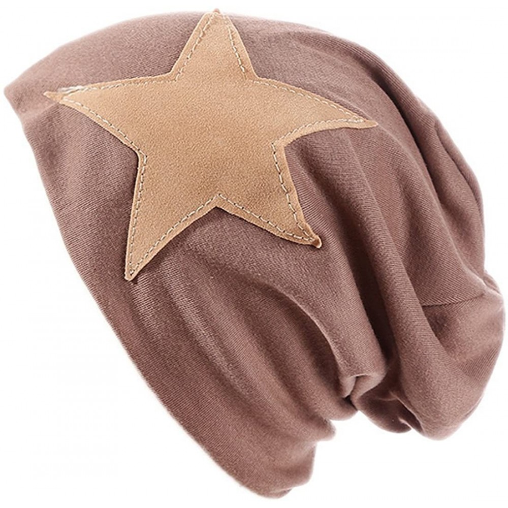 Skullies & Beanies Men's Big stars Winter Skull Cap Knitted hat - Khaki - CM12N4SDDSY $12.88