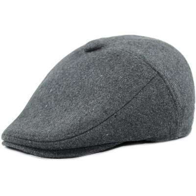 Newsboy Caps Melton Wool Newsboy Irish Cabbie Ivy Hat - Dark Grey - CI125MQ6P7P $25.07
