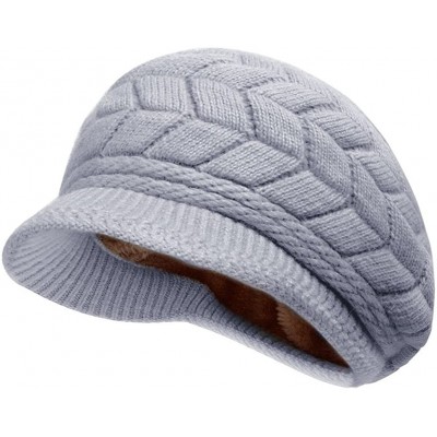 Skullies & Beanies Womens Winter Hat Girls Warm Outdoor Wool Knit Crochet Snow Cap - Grey - CQ11OUQ1P33 $8.78