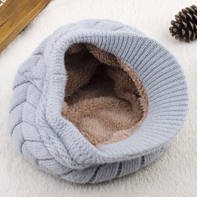 Skullies & Beanies Womens Winter Hat Girls Warm Outdoor Wool Knit Crochet Snow Cap - Grey - CQ11OUQ1P33 $8.78