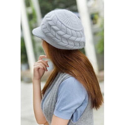 Skullies & Beanies Womens Winter Hat Girls Warm Outdoor Wool Knit Crochet Snow Cap - Grey - CQ11OUQ1P33 $8.78